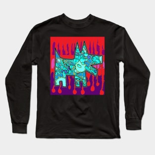 dog puppy abstract art graffiti Long Sleeve T-Shirt